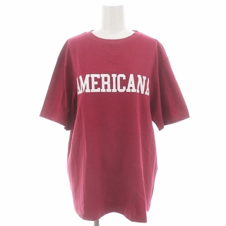 アメリカーナ(AMERICANA)のアメリカーナ AMERICANA ロゴTシャツ カットソー 半袖 赤 レッド(Tシャツ(半袖/袖なし))