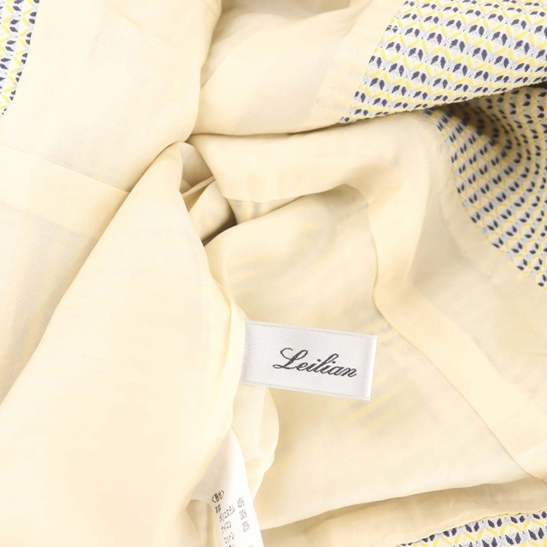 leilian(レリアン)のレリアン セットアップ 上下 ノーカラージャケット スカート 9 M 黄 紺 レディースのジャケット/アウター(その他)の商品写真
