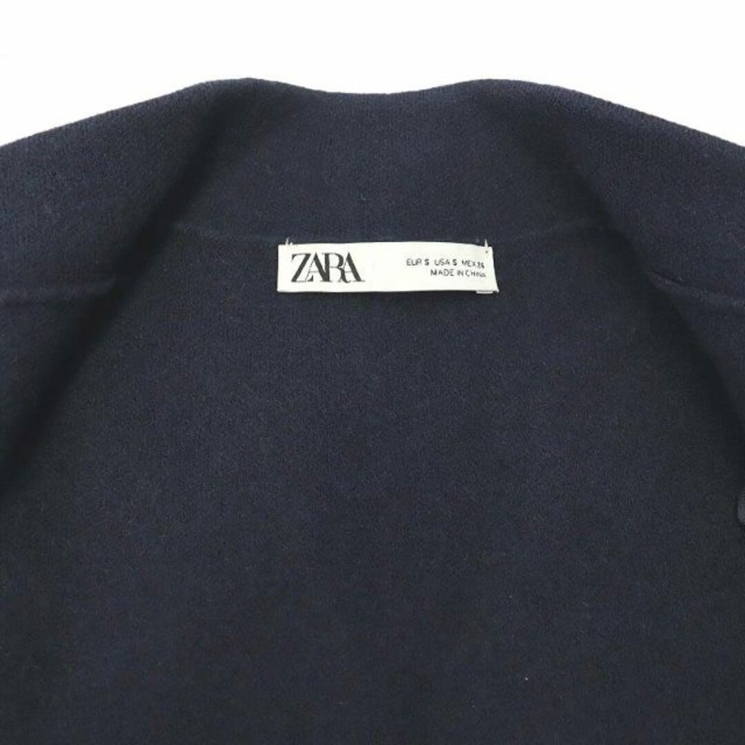 ZARA(ザラ)のザラ ニットショートジャケット ダブル アウター ブルゾン 紺 USAS M 紺 レディースのジャケット/アウター(その他)の商品写真