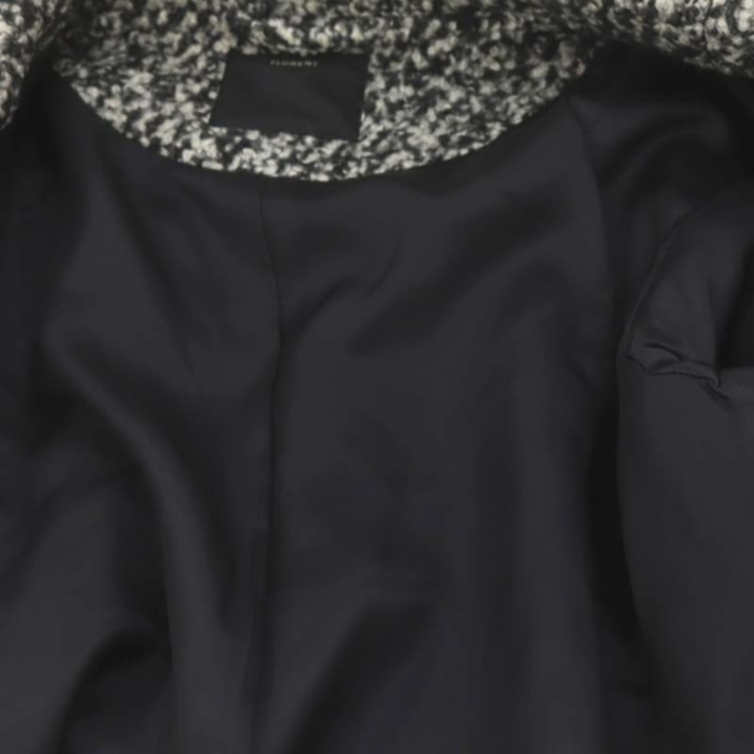 FLORENT(フローレント)のフローレント ブークレ ダブル ロングコート チェスター ウール 黒 白 レディースのジャケット/アウター(その他)の商品写真