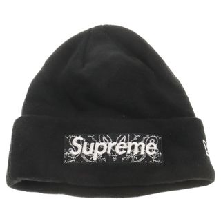 シュプリーム(Supreme)のSUPREME シュプリーム 19AW×NEWERA Bandana Box Logo Beanie ニューエラ バンダナ ボックスロゴ ビーニー ニットキャップ 帽子 ブラック(ニット帽/ビーニー)