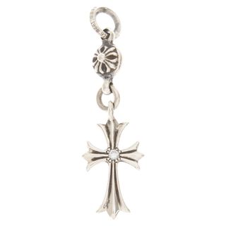 クロムハーツ(Chrome Hearts)のCHROME HEARTS クロムハーツ 1B TNY CH CRS 1BALL TINY CROSS DMND 1ボールタイニーCHクロス アフターダイヤ チャーム ペンダント ネックレストップ シルバー 片面アフター1ダイヤ(ネックレス)