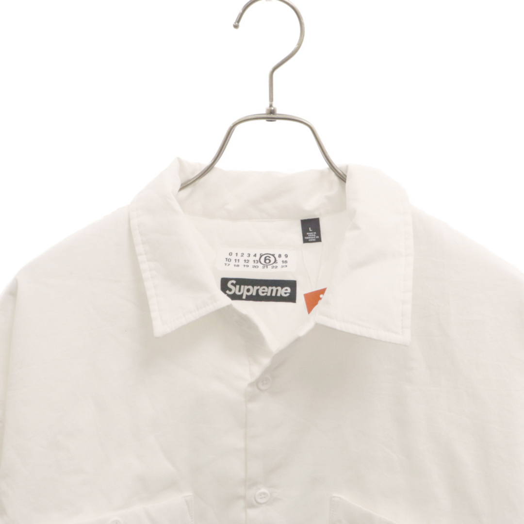 Supreme(シュプリーム)のSUPREME シュプリーム 24SS×MM6 Maison Margiela Padded Shirt×メゾンマルジェラ ロゴ刺繍 長袖パッドシャツ ホワイト メンズのトップス(シャツ)の商品写真
