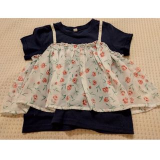 110　シフォン　Tシャツ　花柄(Tシャツ/カットソー)