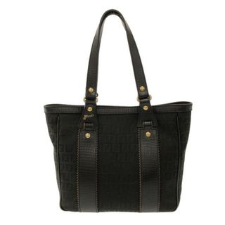 フェンディ(FENDI)のFENDI(フェンディ) トートバッグ ズッキーノ柄 8BH161 黒 ジャガード×レザー(トートバッグ)