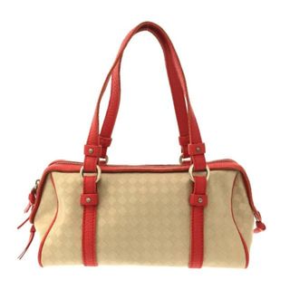 ボッテガヴェネタ(Bottega Veneta)のBOTTEGA VENETA(ボッテガヴェネタ) ハンドバッグ - 142470 ベージュ×レッド ミニバッグ ジャガード×レザー(ハンドバッグ)