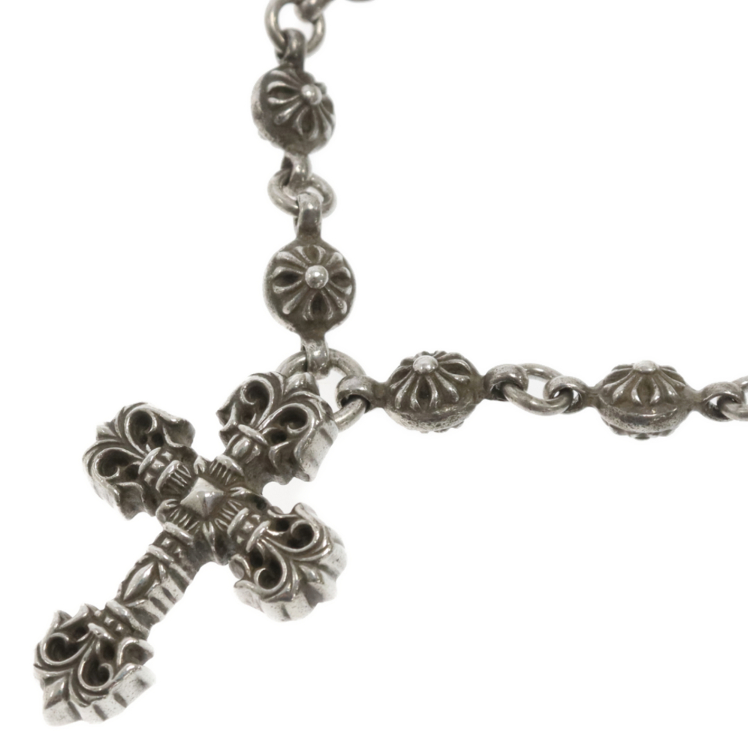 Chrome Hearts(クロムハーツ)のCHROME HEARTS クロムハーツ #1 CRSBL CHN CHN FILIG CROSS-XSM クロスボールフィリグリー シルバーネックレス 20inch メンズのアクセサリー(ネックレス)の商品写真