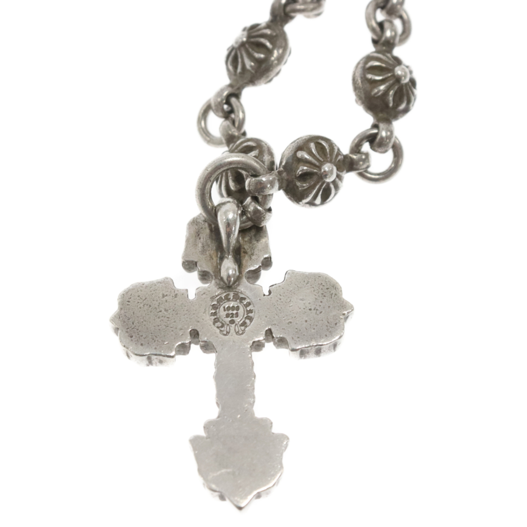 Chrome Hearts(クロムハーツ)のCHROME HEARTS クロムハーツ #1 CRSBL CHN CHN FILIG CROSS-XSM クロスボールフィリグリー シルバーネックレス 20inch メンズのアクセサリー(ネックレス)の商品写真