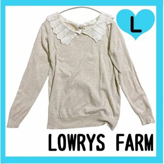 ローリーズファーム L トップス 大きい襟 レース LOWRYS FARM(カットソー(長袖/七分))