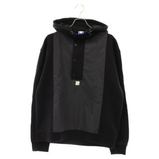 アンディフィーテッド(UNDEFEATED)のUNDEFEATED アンディフィーテッド ロゴプリント ハーフジップ ナイロンパーカー フーディ ブラック(パーカー)