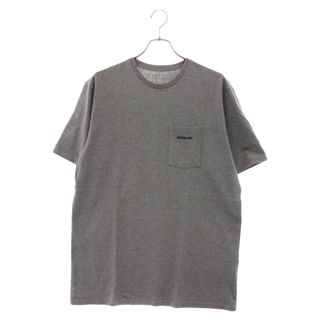 patagonia - PATAGONIA パタゴニア ロゴプリント ポケット クルーネック半袖Tシャツ カットソー グレー 382878