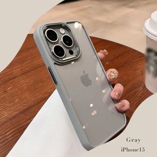 iPhoneケース グレー シンプル かわいい おしゃれ 韓国 15(iPhoneケース)