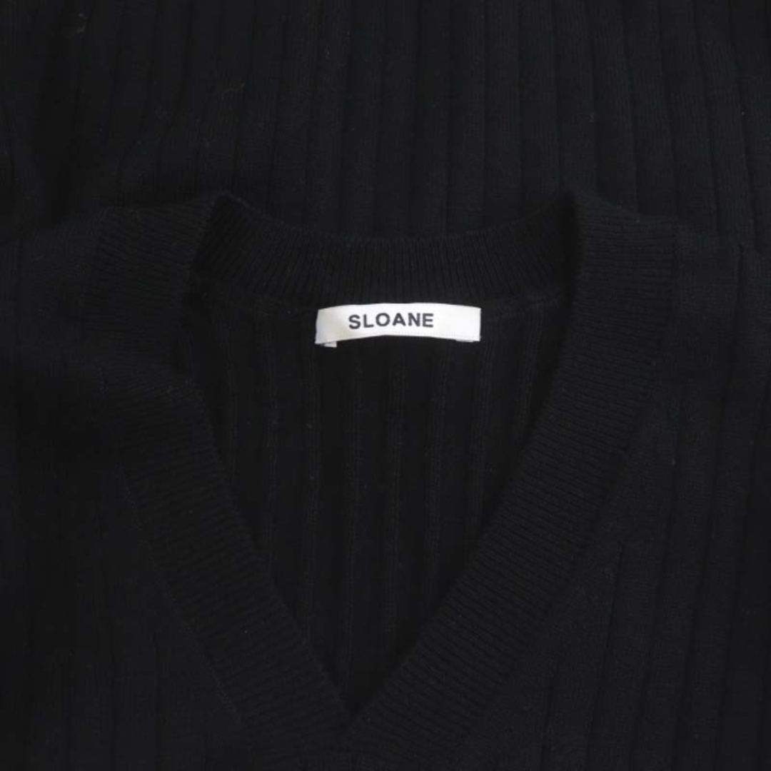 スローン ウール Vネックニット セーター 長袖 1 黒 SL2W 021 レディースのトップス(ニット/セーター)の商品写真