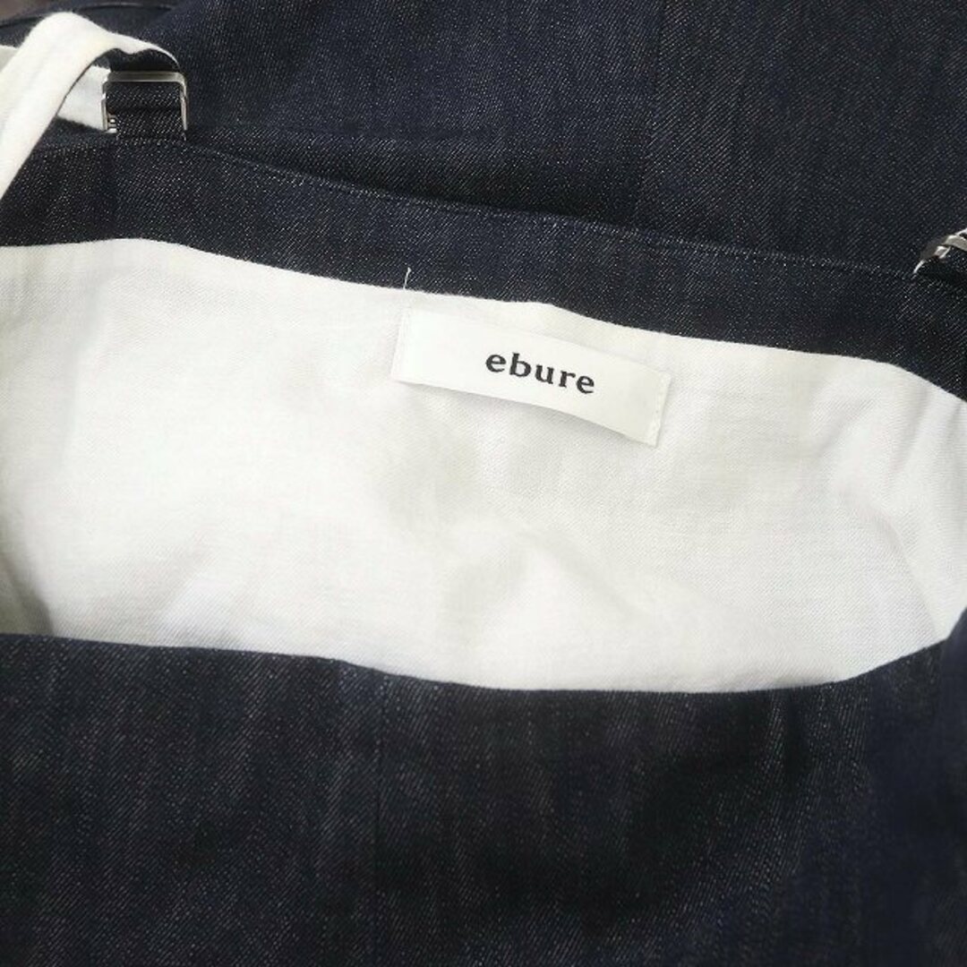 エブール ebure デニム オールインワン サロペット ワイド 36 濃紺 レディースのパンツ(サロペット/オーバーオール)の商品写真