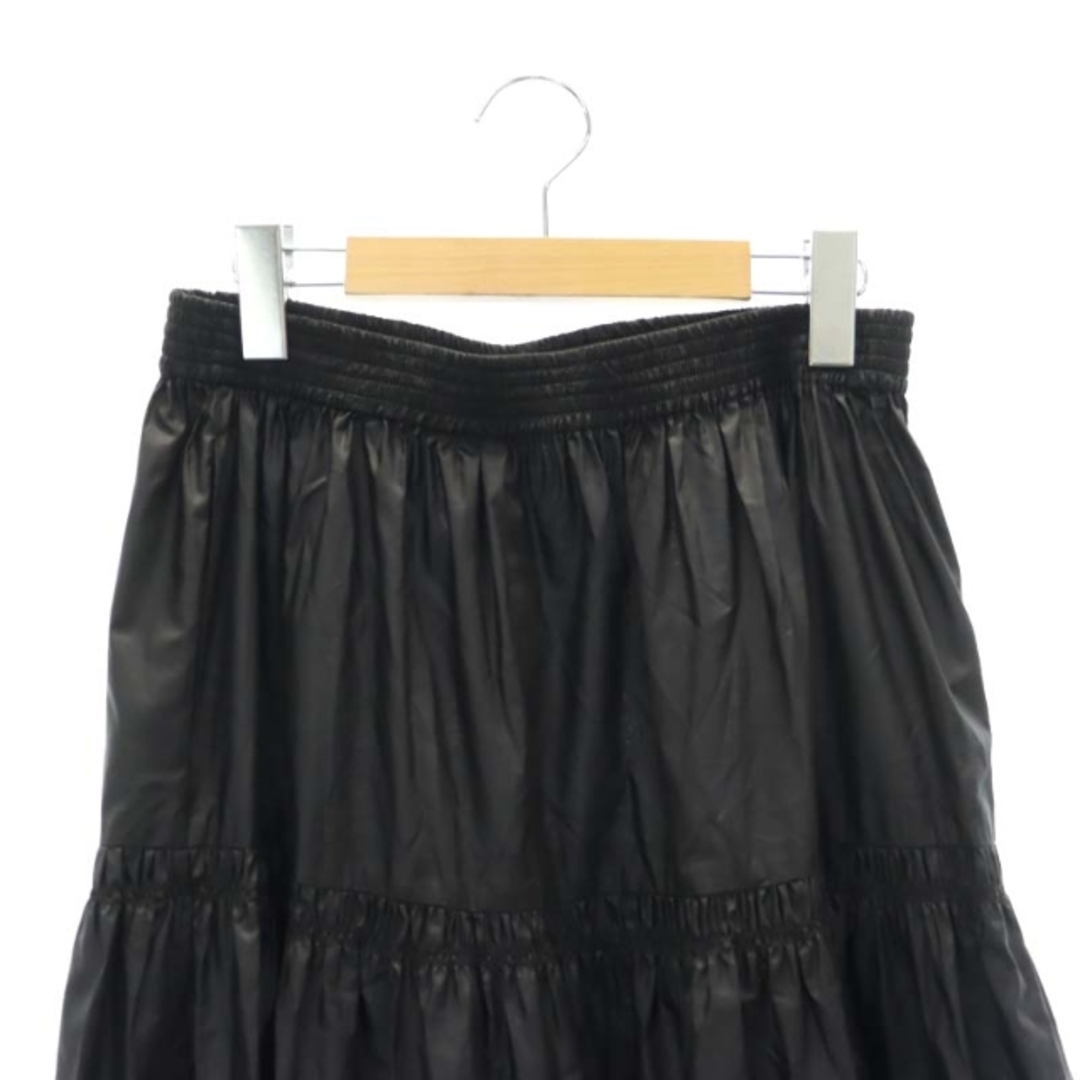 DES PRES(デプレ)のデプレトゥモローランド ギャザーティアードスカート ロング フレア 40 黒 レディースのスカート(ロングスカート)の商品写真
