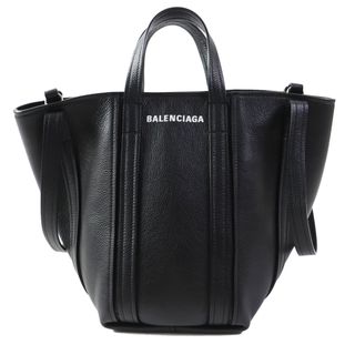 バレンシアガ(Balenciaga)の極美品◎BALENCIAGA バレンシアガ 672791 エブリデイ ノースサウス スモール レザー 2WAY ショルダー／トートバッグ ブラック レディース(トートバッグ)