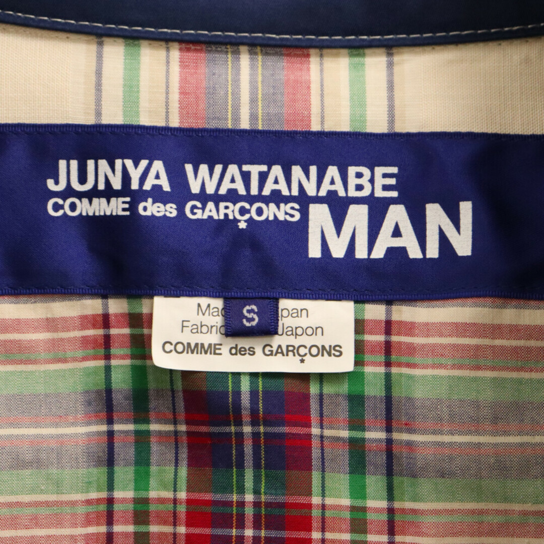 JUNYA WATANABE COMME des GARCONS(ジュンヤワタナベコムデギャルソン)のJUNYA WATANABE COMME des GARCONS ジュンヤワタナベ コムデギャルソン AD2012 ギンガムチェック ゴム引き フード付きコート WK-C002 グレー メンズのジャケット/アウター(フライトジャケット)の商品写真