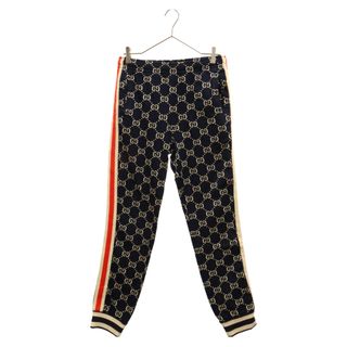 グッチ(Gucci)のGUCCI グッチ GG Jacquard Sweat Pants 496920 X9V05 GGジャカードスウェットテクニカルパンツ サイドシェリーライン総柄トラックパンツ ネイビー(その他)