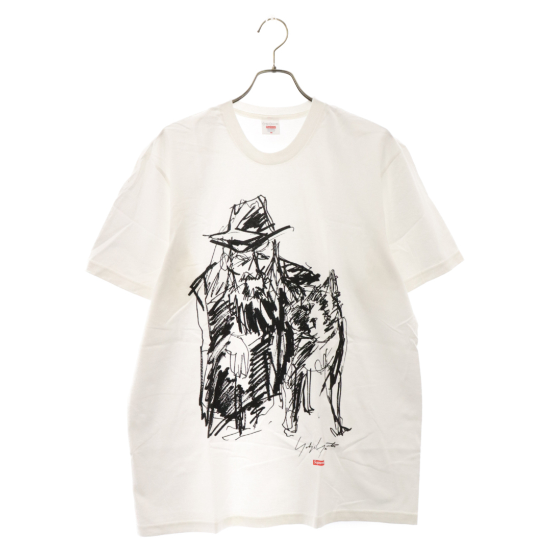 Supreme(シュプリーム)のSUPREME シュプリーム 20AW x Yohji Yamamoto Scribble Portrait Tee ヨウジヤマモト スクリブル ポートレート プリント クルーネック 半袖 Tシャツ ホワイト メンズのトップス(Tシャツ/カットソー(半袖/袖なし))の商品写真