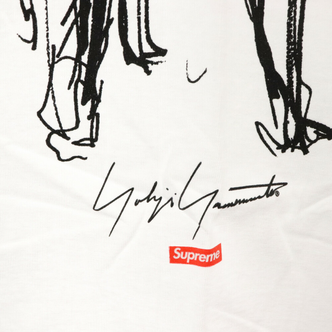 Supreme(シュプリーム)のSUPREME シュプリーム 20AW x Yohji Yamamoto Scribble Portrait Tee ヨウジヤマモト スクリブル ポートレート プリント クルーネック 半袖 Tシャツ ホワイト メンズのトップス(Tシャツ/カットソー(半袖/袖なし))の商品写真