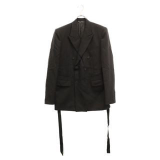 ジョンローレンスサリバン(JOHN LAWRENCE SULLIVAN)のJOHN LAWRENCE SULLIVAN ジョンローレンスサリバン SIDE BUTTON DOUBLE BREASTED JACKET サイドスリットボタン ウールダブルテーラードジャケット 1A005-0121-08 ブラック(テーラードジャケット)