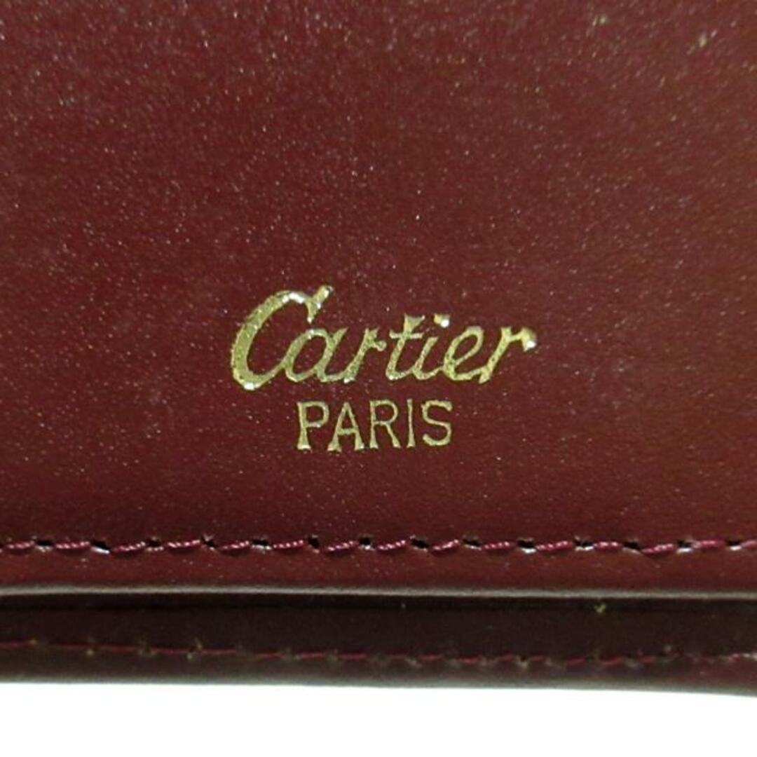 Cartier(カルティエ)のCartier(カルティエ) 札入れ マストライン ボルドー×ゴールド レザー レディースのファッション小物(財布)の商品写真