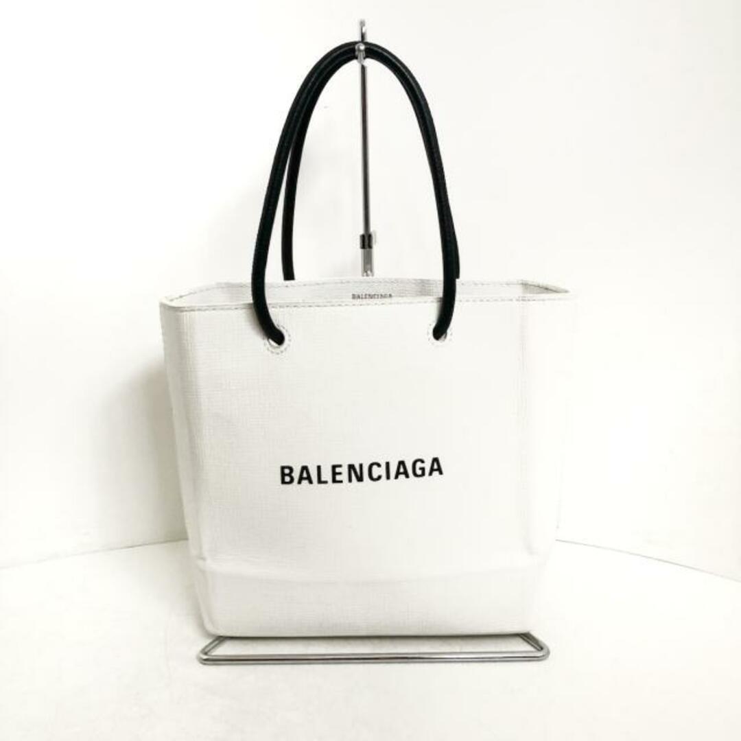 Balenciaga(バレンシアガ)のBALENCIAGA(バレンシアガ) トートバッグ ショッピングトート XXS 572411 白×黒 ミニトート レザー レディースのバッグ(トートバッグ)の商品写真