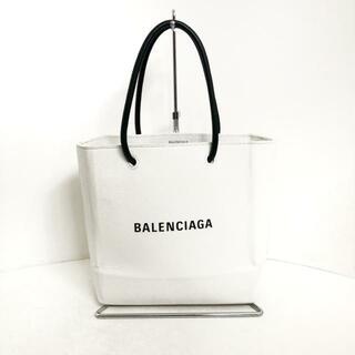 Balenciaga - BALENCIAGA(バレンシアガ) トートバッグ ショッピングトート XXS 572411 白×黒 ミニトート レザー