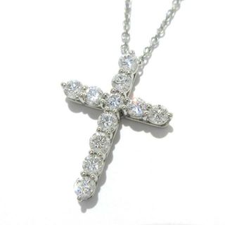 ティファニー(Tiffany & Co.)のTIFFANY&Co.(ティファニー) ネックレス美品  クロスペンダント (スモール) Pt950×ダイヤモンド 11Pダイヤ(ネックレス)