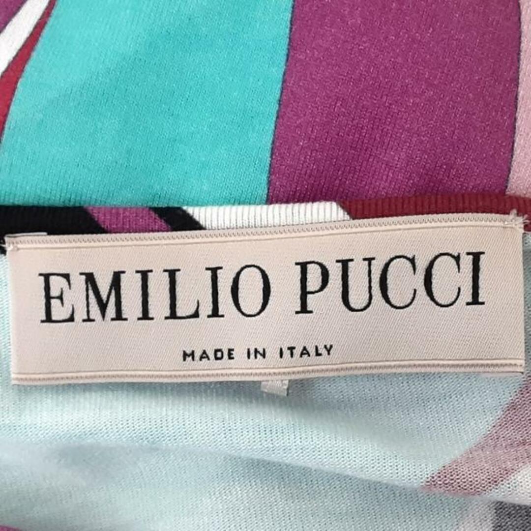 EMILIO PUCCI(エミリオプッチ)のEMILIO PUCCI(エミリオプッチ) ワンピース サイズI 40 レディース - ライトブルー×ライトピンク×マルチ 七分袖/ロング丈/クルーネック レディースのワンピース(その他)の商品写真