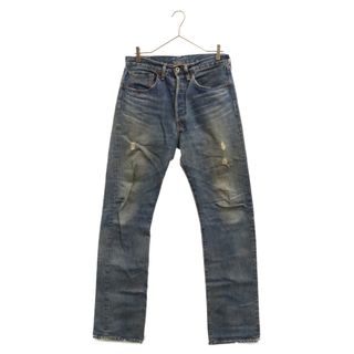 リーバイス(Levi's)のLevi's リーバイス 1944年大戦モデル復刻 S501XX 44501 ボタンフライストレートデニムパンツ インディゴ 月桂樹ドーナツボタン 赤耳 鉄製隠しリベット ペンキステッチ 片面ビッグE(デニム/ジーンズ)