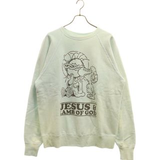 SAINT MICHAEL セントマイケル 23AW JESUS CREW NECK SWEAT SM-A23-0000-024 プリント クルーネックスウェットシャツ トレーナー ブルー(スウェット)