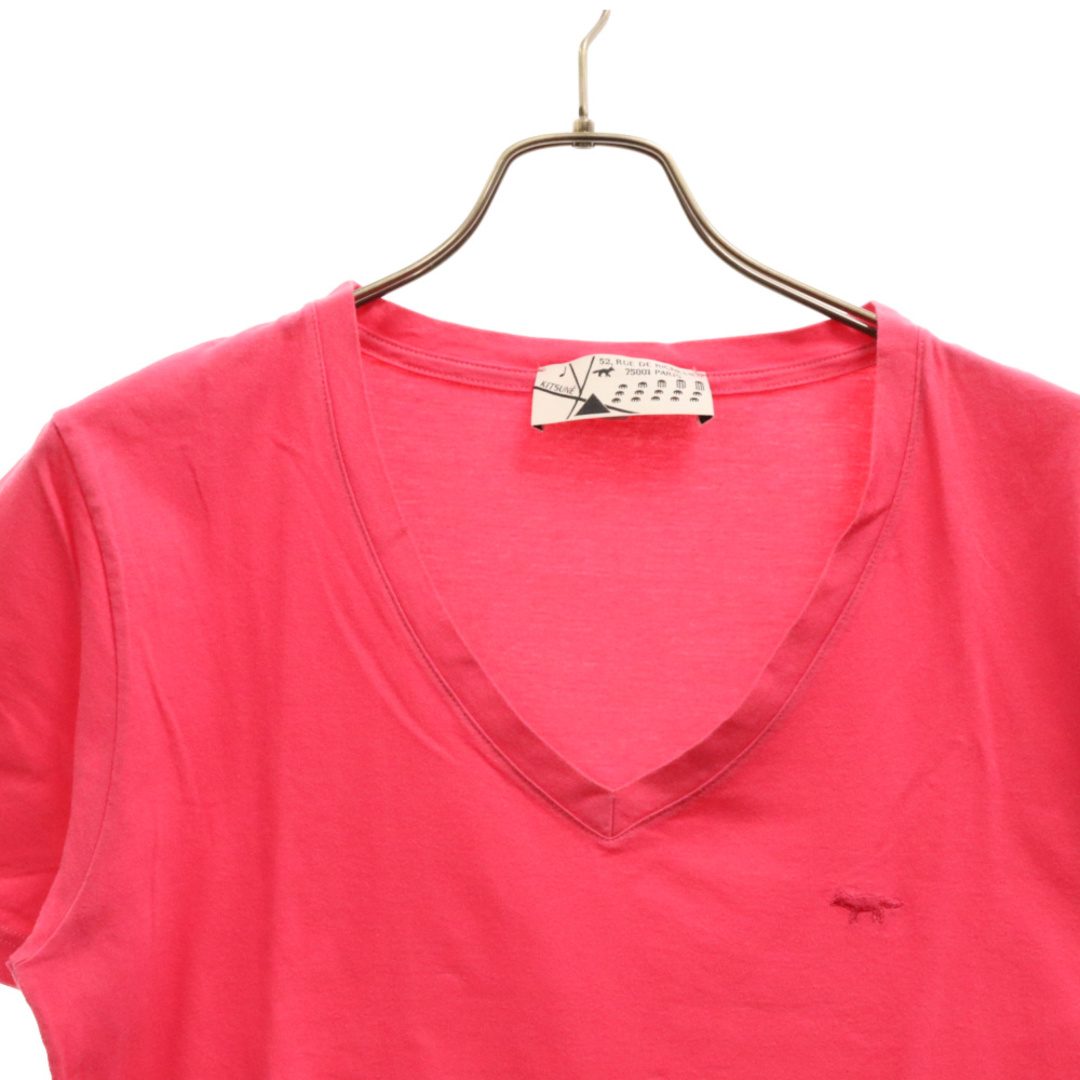 MAISON KITSUNE'(メゾンキツネ)のMAISON KITSUNE メゾンキツネ Vネック コットン 半袖Tシャツ カットソー ピンク メンズのトップス(Tシャツ/カットソー(半袖/袖なし))の商品写真
