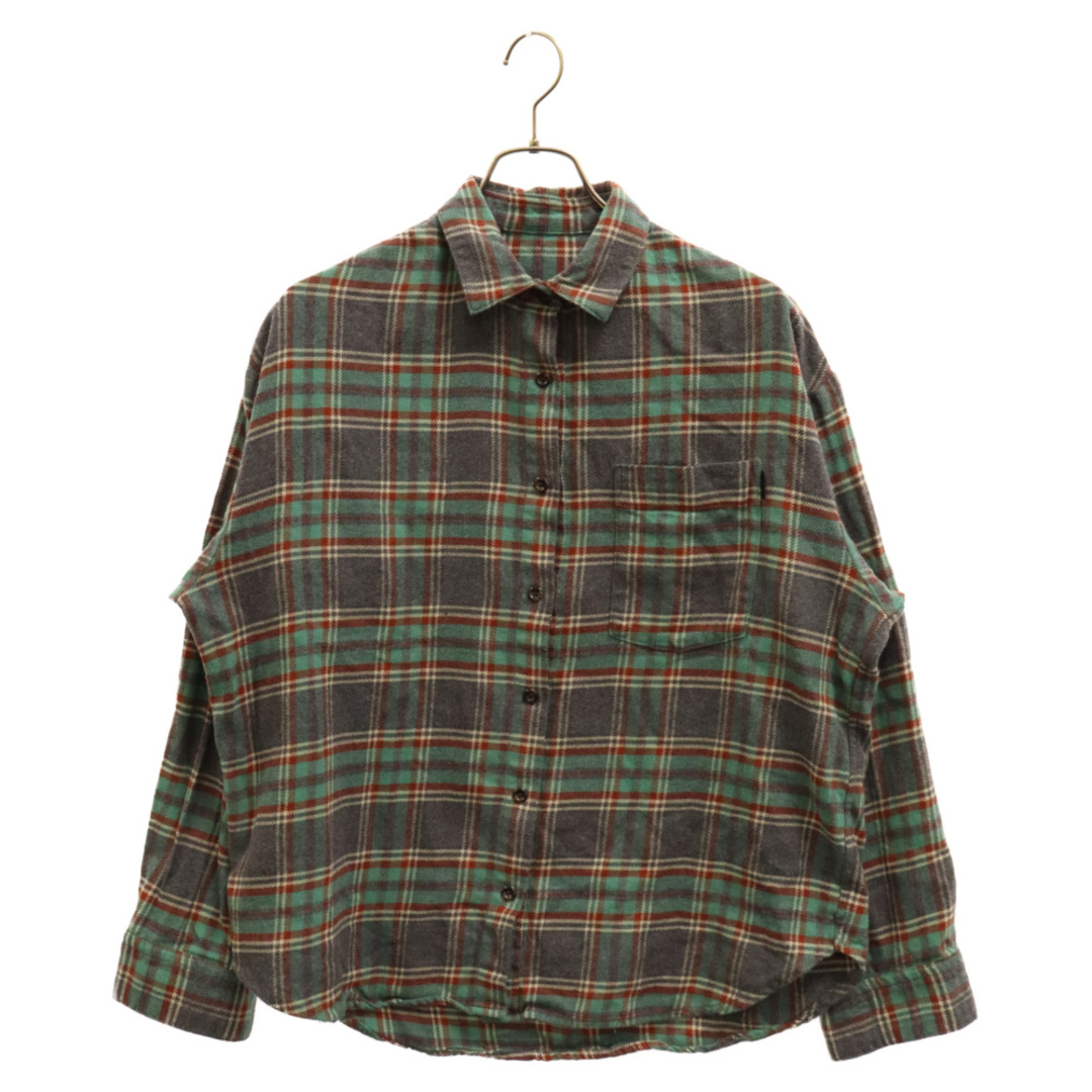 hyakki ヒャッキ Flannel Checkshirts フランネル リバーシブル グラフィックプリント 長袖チェックシャツ グリーン 40001 メンズのトップス(シャツ)の商品写真