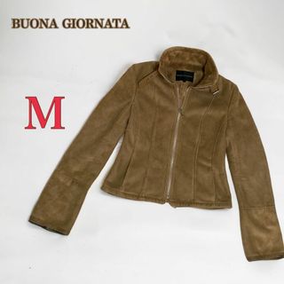 BUONA GIORNATA - ボナジョルナータ　スタンドカラー　フェイクムートン ジャケット　M　ショート丈