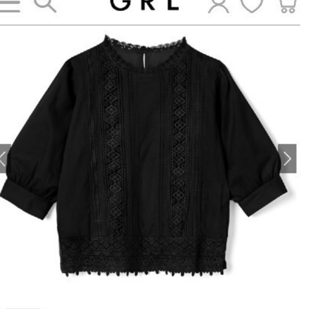 GRL(グレイル)のGRL　レースデザインブラウス レディースのトップス(シャツ/ブラウス(半袖/袖なし))の商品写真