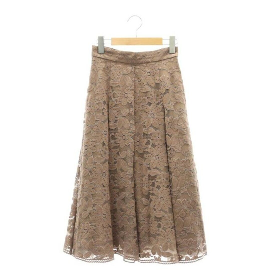 PROPORTION BODY DRESSING(プロポーションボディドレッシング)のプロポーション ボディドレッシング レースシフォンフレアスカート ロング 茶色 レディースのスカート(ロングスカート)の商品写真