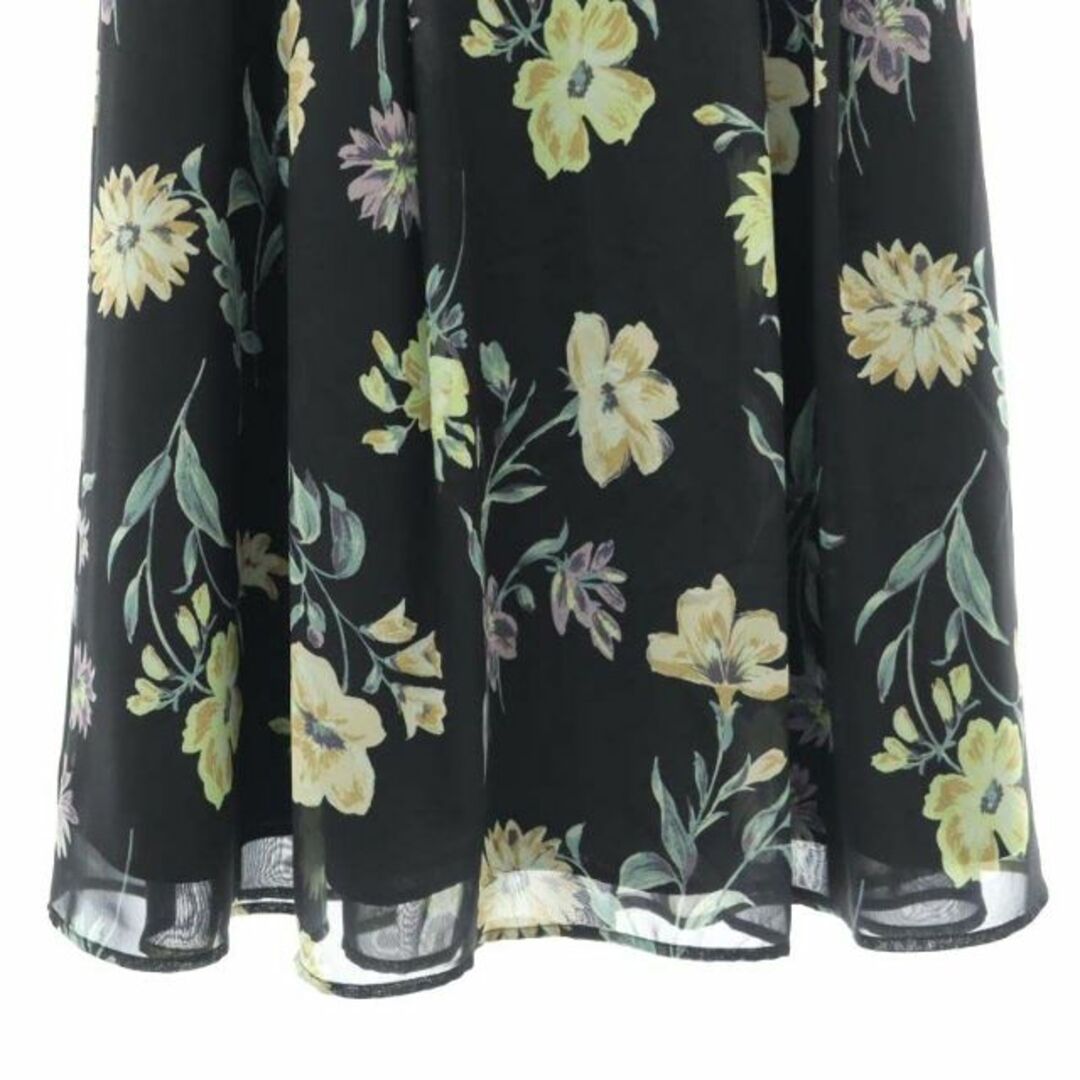 MISCH MASCH(ミッシュマッシュ)のミッシュマッシュ 花柄スカート フレア ロング 総柄 36 黒 マルチカラー レディースのスカート(ロングスカート)の商品写真