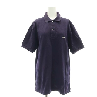 SCYE BASICS ワッペン ポロシャツ 鹿の子 半袖 40 L 紫(ポロシャツ)