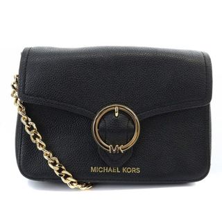 マイケルコース(Michael Kors)のマイケルコース チェーン ショルダーバッグ ロゴ レザー 黒(ショルダーバッグ)