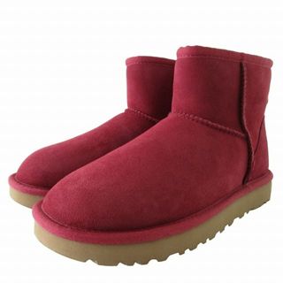 アグ(UGG)のアグ UGG 美品 ショートブーツ ムートンブーツ 赤系 レッド 23cm(ブーツ)