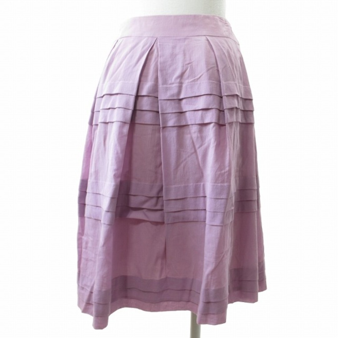 Sybilla(シビラ)のシビラ SYBILLA ボックスプリーツスカート フレア ひざ丈 シルク混 M  レディースのスカート(ひざ丈スカート)の商品写真