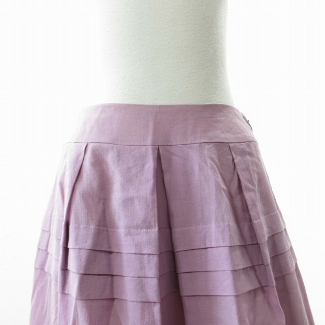 Sybilla(シビラ)のシビラ SYBILLA ボックスプリーツスカート フレア ひざ丈 シルク混 M  レディースのスカート(ひざ丈スカート)の商品写真