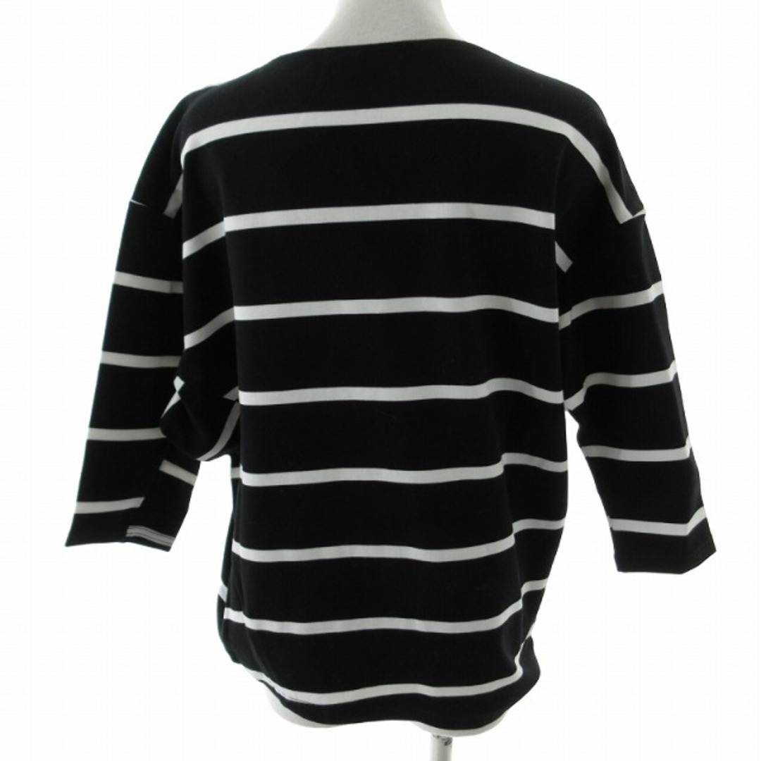 BARNYARDSTORM(バンヤードストーム)のバンヤードストーム アシンメトリーボーダーカットソー Tシャツ 黒 白 約S レディースのトップス(カットソー(長袖/七分))の商品写真