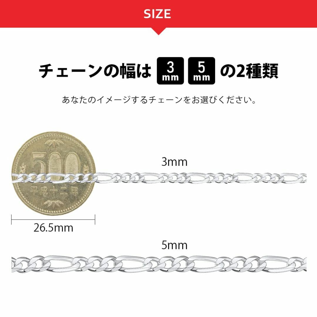 【色: B/3MM】[Suplight] ネックレス チェーン メンズ シルバー レディースのアクセサリー(その他)の商品写真