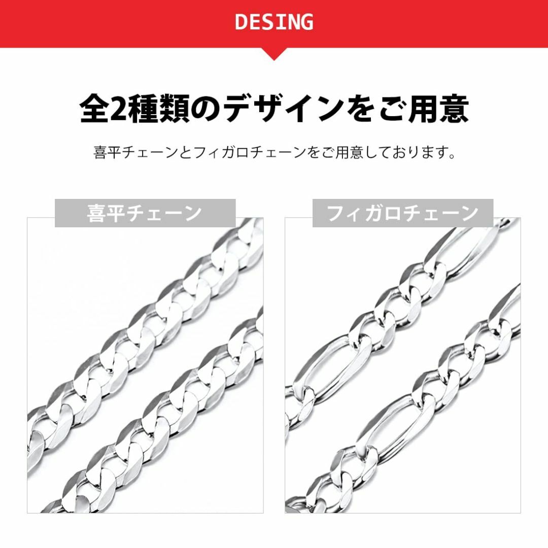 【色: B/3MM】[Suplight] ネックレス チェーン メンズ シルバー レディースのアクセサリー(その他)の商品写真