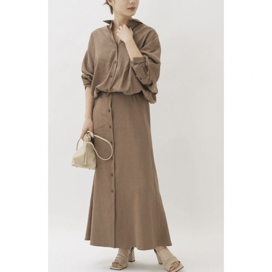 Plage(プラージュ)のplage  linen semi flare リネンセミフレアワンピース レディースのワンピース(ロングワンピース/マキシワンピース)の商品写真