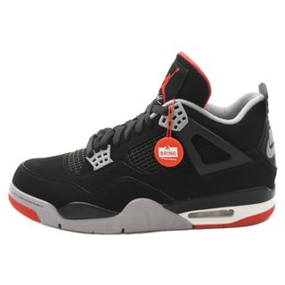 ナイキ(NIKE)のNIKE ナイキ AIR JORDAN 4 RETRO FIRE RED-CEMENT エアジョーダン4 レトロ ブレッド ハイカットスニーカー ブラック US10/28cm 308497-060(スニーカー)