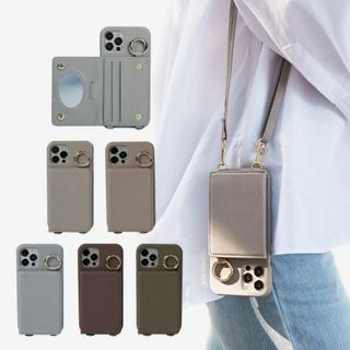 【色: グレー】LIISEA iphone12/iphone12 proスマホケ(その他)