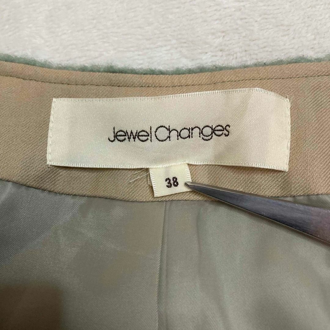 Jewel Changes(ジュエルチェンジズ)のジュエルチェンジズ　シャギー タ イトスカート　アルパカ混　38　M　グリーン系 レディースのスカート(ひざ丈スカート)の商品写真